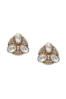 Gold Finish Kundan Polki & Moissanite Hasli Choker Necklace Set