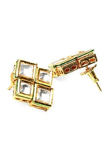 Gold Finish Kundan Polki & Pearl String Necklace Set