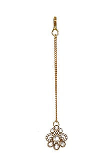 Gold Finish Kundan Polki & Pearl Choker Necklace Set