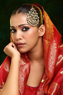 Gold Finish Kundan Polki & Pearl Pasa