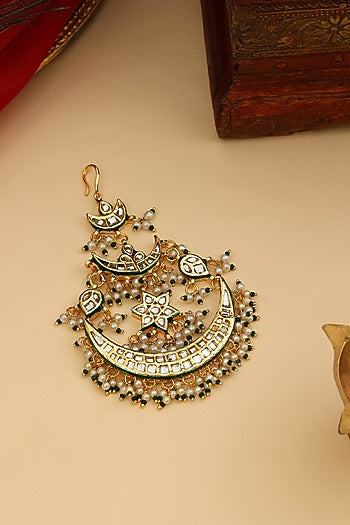 Gold Finish Kundan Polki & Pearl Pasa