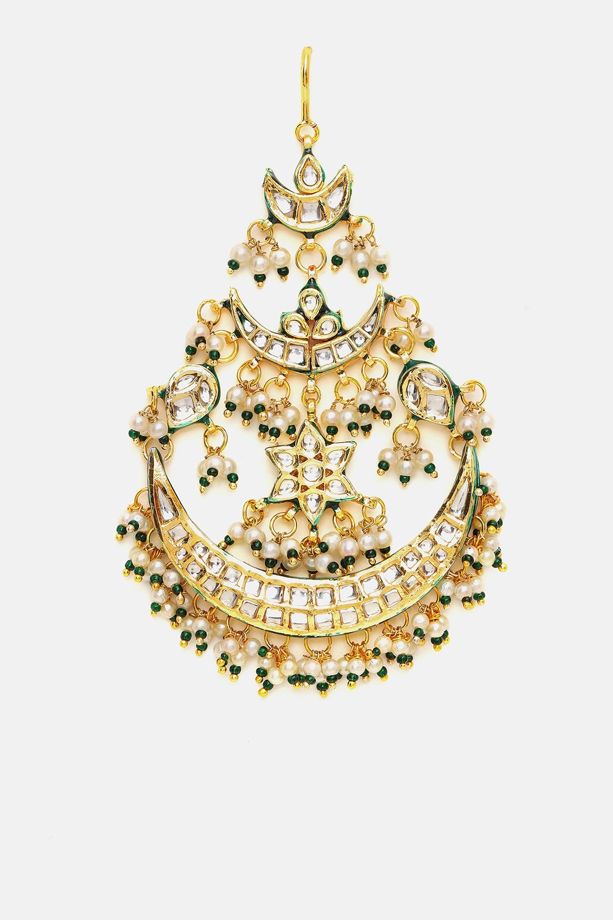 Gold Finish Kundan Polki & Pearl Pasa