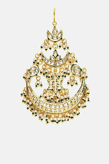 Gold Finish Kundan Polki & Pearl Pasa