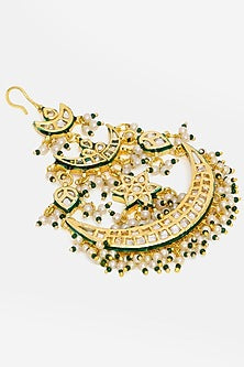 Gold Finish Kundan Polki & Pearl Pasa