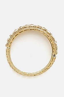 Gold Finish Kundan Polki Bracelet