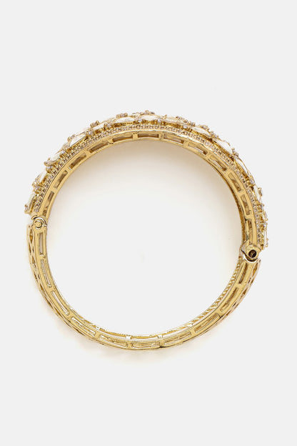 Gold Finish Kundan Polki Bracelet
