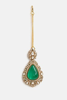 Gold Finish Moissanite & Multi-colored Semi-Precious Stone Necklace Set