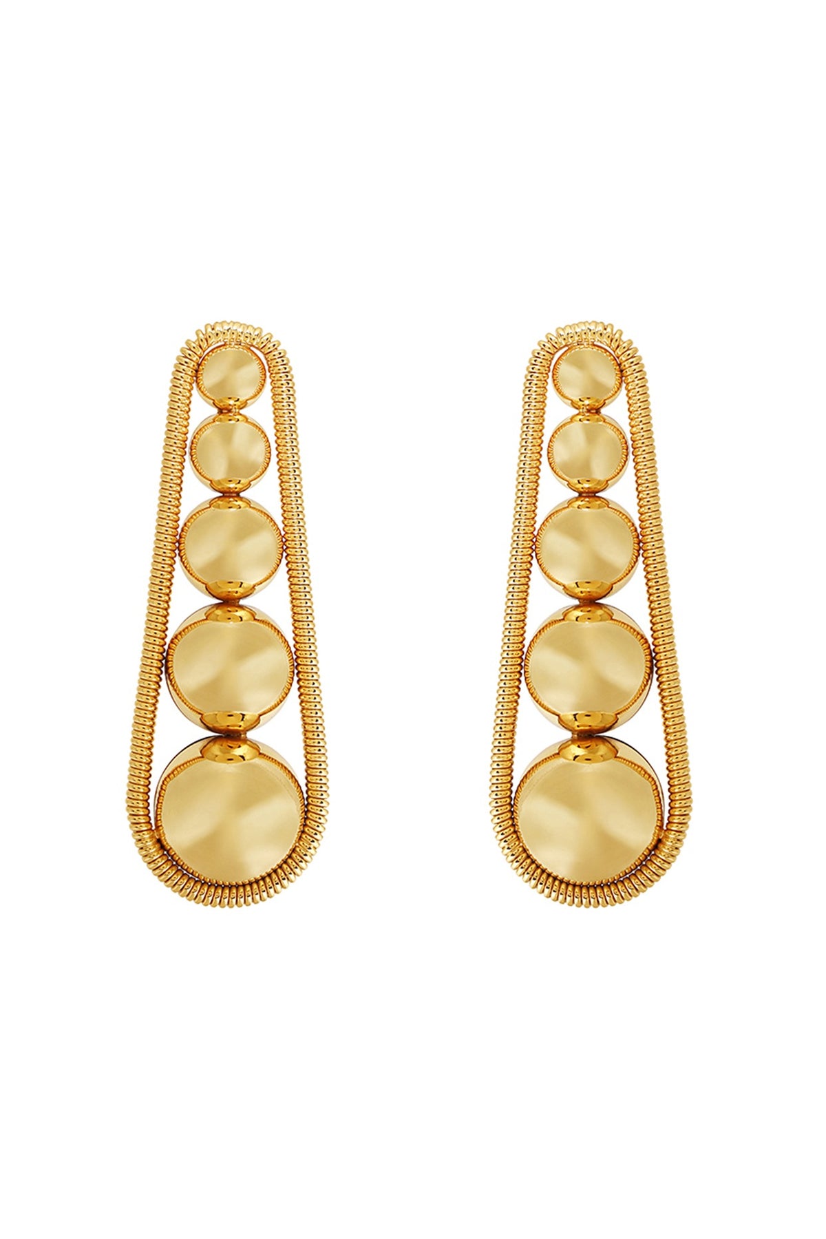 Gold Plated Enameled Dangler Earrings