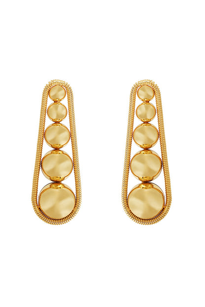 Gold Plated Enameled Dangler Earrings