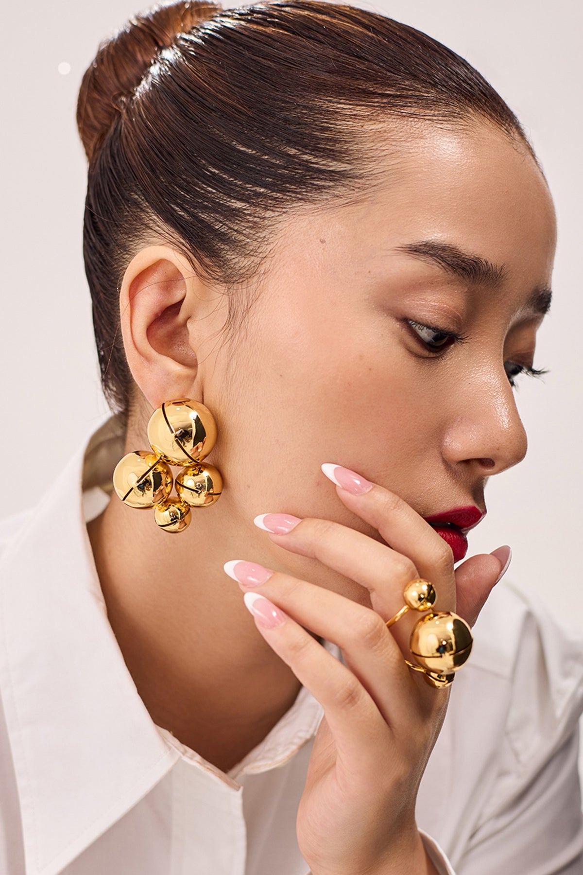 Gold Plated Enameled Dangler Earrings