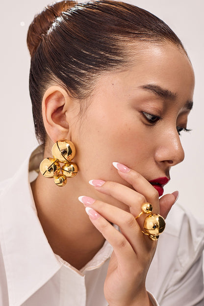 Gold Plated Enameled Dangler Earrings