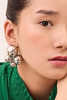 White Finish Enameled Dangler Earrings