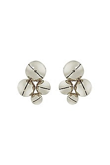 White Finish Enameled Dangler Earrings