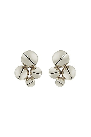 White Finish Enameled Dangler Earrings