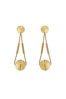 Gold Plated Enameled Drop Earrings