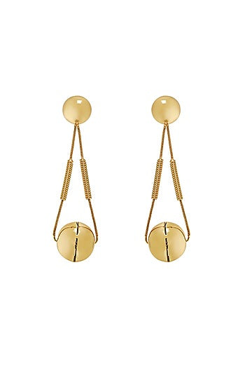 Gold Plated Enameled Drop Earrings