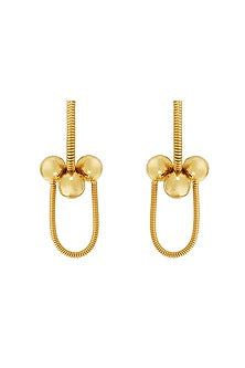 Gold Plated Enameled Dangler Earrings
