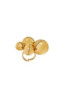 Gold Finish Adjustable Cluster Ring