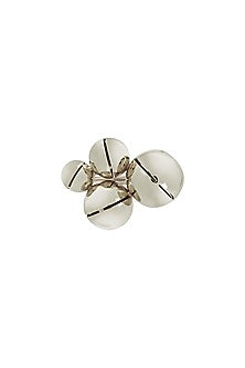 White Finish Adjustable Cluster Ring