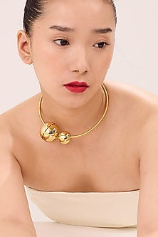 Gold Finish Choker Necklace