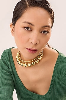 Gold Finish Choker Necklace