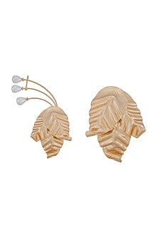 Gold Finish Pearl Earcuffs