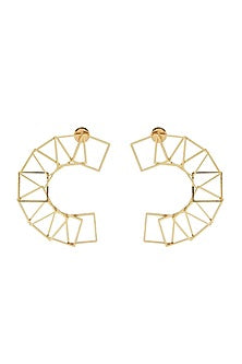Gold Finish Archway Earrings