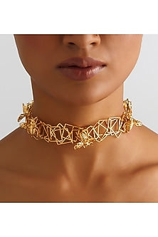 Gold Finish Choker Necklace