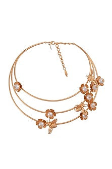 Gold Finish Huddle Choker Necklace