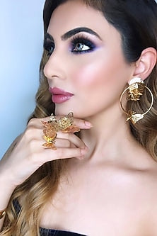 Gold Finish Butterfly Ring