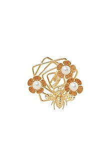 Gold Finish Honeycomb Ring