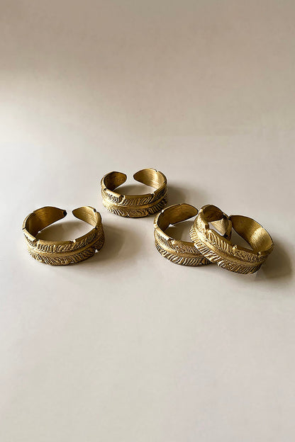 Gold Brass Napkin Rings (Set of 4)