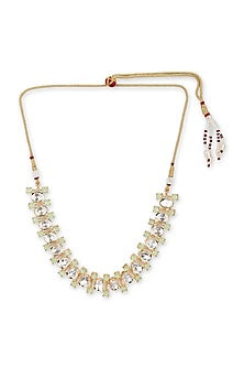 Gold Finish Kundan Polki & Diamond Choker Necklace