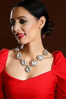 Two Tone Finish Kundan Polki & Diamond Necklace