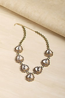 Two Tone Finish Kundan Polki & Diamond Necklace