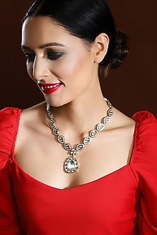 Two Tone Finish Kundan Polki & Diamond Necklace