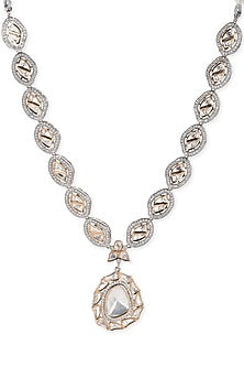 Two Tone Finish Kundan Polki & Diamond Necklace