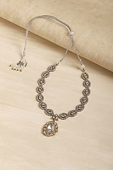 Two Tone Finish Kundan Polki & Diamond Necklace