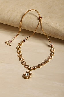 Two Tone Finish Kundan Polki & Diamond Necklace