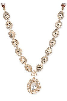 Two Tone Finish Kundan Polki & Diamond Necklace
