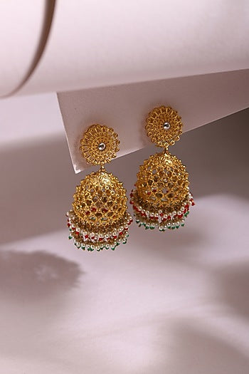 Gold Finish Dangler Earrings
