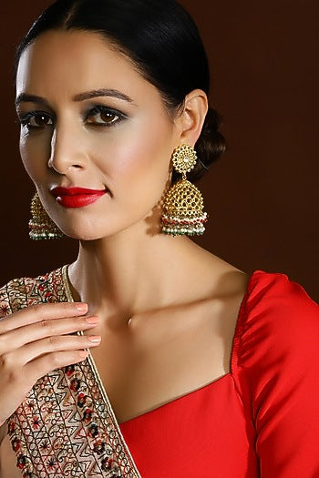 Gold Finish Dangler Earrings