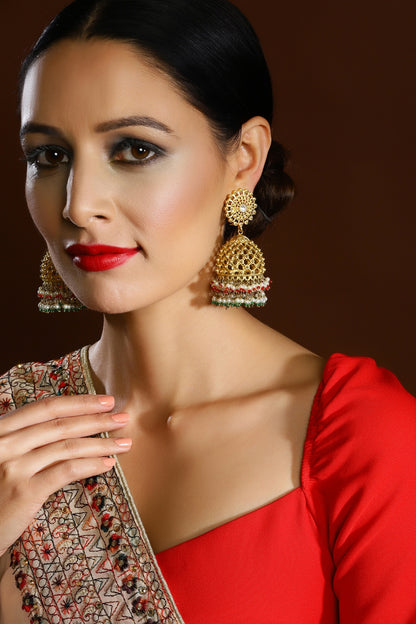 Gold Finish Dangler Earrings
