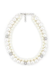 Black Rhodium Finish Shaded Pearl Long Necklace