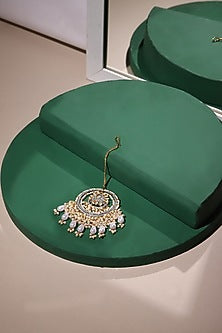 Two-Tone Finish Pearl & Stone Maangtikka
