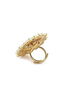 Gold Plated Kundan Polki Ring