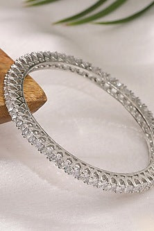 White Finish Crystal Bangle