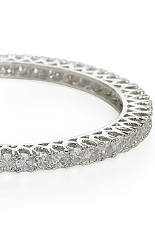 White Finish Crystal Bangle