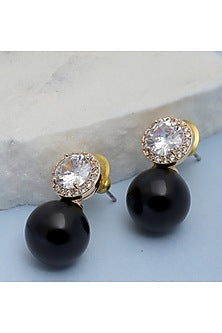 Gold Finish Diamond Drop Earrings