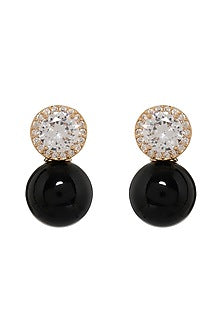 Gold Finish Diamond Drop Earrings
